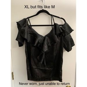 Cold shoulder ruffle top